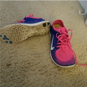 Nike Women's Pink and Blue Running Shoes